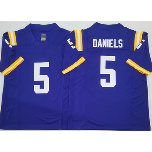 2025 Louisiana bordir Jersey kampus 9 Joe Burrow 2 Kyren Lacy 5 Jayden Daniels dijahit pendek pria bernapas terbatas - Product Image 4