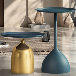 Hiện đại sang trọng màu trắng kim loại Bàn cà phê tối giản Retro thiết kế đơn giản cho phòng khách phòng ngủ hiện đại sử dụng phòng ăn - Product Image 1