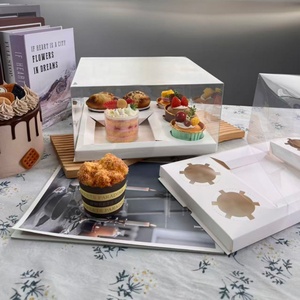 Sunshine Custom Logo Bento Cake and Cupcake Packaging 10x10x5 Inch Thick Card <b>White</b> Cake <b>Box</b> With Insert for 6 Inch Cake - Product Image 2