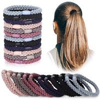 Lot de 12 élastiques à cheveux très élastiques pour femmes, attaches noires pour filles, bracelets en corde à cheveux, accessoires pour dames