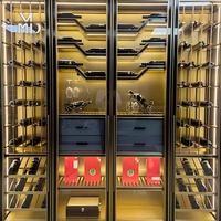 Enfriador de Vino Comercial Personalizado de Acero Inoxidable con Control de Temperatura, Puerta de Vidrio, Iluminación LED y Estantes Organizados