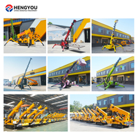 Mini-grue araignée tout-terrain de haute qualité à petit rayon de braquage, capacité de levage de 3 tonnes, hauteur de levage télescopique, pour la construction