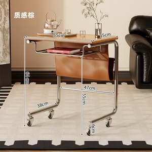 Mesa Auxiliar de Madera Extraíble, Mesa de Altura Ajustable, Mesa de Centro, Mesa Auxiliar de Sofá, Impermeable, para Sala de Estar y Dormitorio - Product Image 2