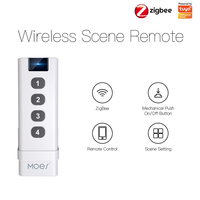 Interrupteur sans fil intelligent Tuya Smart Life ZigBee pour maison intelligente, 4 boutons, télécommande portable, hub Tuya Zigbee requis, automatisation de la maison intelligente
