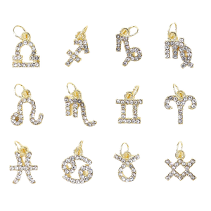 Accesorios de <span class=keywords><strong>Uñas</strong></span> 3D de Lujo, 10 Piezas/Bolsa, Aleación con Tema de las 12 Constelaciones, Incrustaciones de Diamantes de Imitación Dorados, Productos para <span class=keywords><strong>Uñas</strong></span>, Arte de <span class=keywords><strong>Uñas</strong></span> DIY - Product Image 1