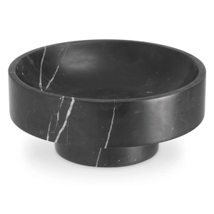 Mangkuk Batu Marmer Hitam <span class=keywords><strong>Marquina</strong></span> dengan Alas - Product Image 4