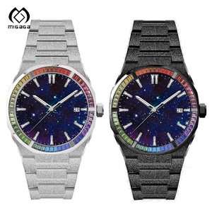 Orologio da Uomo con Logo Personalizzato, 42MM, Acciaio Inossidabile Sabbiato, Movimento Giapponese, Quadrante Effetto Polvere di Stelle - Product Image 4