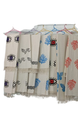Serviette en coton tissé imprimée œil turc - 15 couleurs - Utilisation quotidienne - Écologique - Séchage rapide - Spa - Plage - Sauna - Maison - Gym