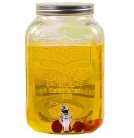 1L 2L 3L Pot Mason de grande capacité Pot de brassage en verre réutilisable Pot de stockage alimentaire carré en verre avec couvercle hermétique