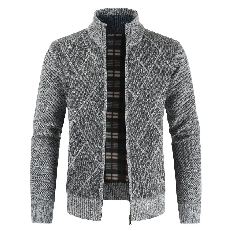 Mode Trend Hoge Kwaliteit Heren Chunky Truien Gebreide Rits Cardigan Jersey Voor Heren