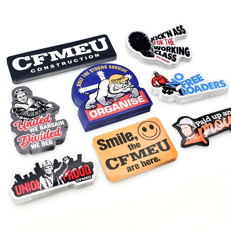 Stiker LOGO Label Tahan Air Cetak Kustom Stiker Logo Label Potong Stiker Label Kertas Dilapisi Perekat