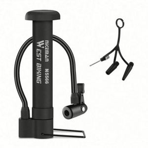 ปั๊มจักรยานพกพาอเนกประสงค์ MTB 80 PSI แบบแมนนวล พร้อมหัวต่อวาล์ว Schrader ปั๊มลมแบบตั้งพื้น เครื่องสูบลมยางอเนกประสงค์สำหรับจักรยาน - Product Image 1