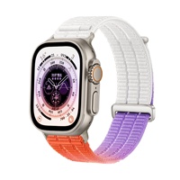 Bracelet de remplacement tressé de qualité supérieure avec double extrémité métallique, couleur unie dégradée, pour Apple Watch, usage quotidien, sport et décontracté