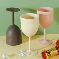 Ensemble de vaisselle créatif de grande capacité pour vin rouge, vente en gros transfrontalière, avec gobelets en plastique en paille de blé, vente en gros