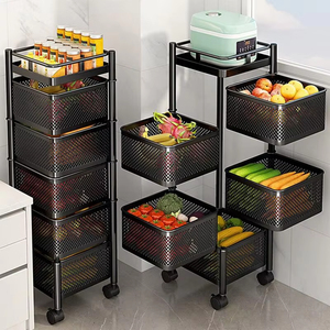 Estante de Cocina Giratorio Extraíble y Económico, Estante de Almacenamiento Multifuncional de Varios Niveles para el Hogar, Cesta para Frutas y Verduras, Carrito - Product Image 4