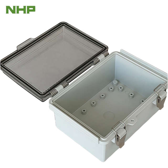 Outdoor IP67 Weatherproof Waterproof Electrical Junction Box 175x125x90mm Clear Hinged Door ABS Plastic Electronics Cabinet