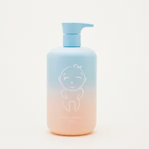 Free Sample Gradient Cosmetic Eco Friendly 500ml Plastic Pink Clear Baby Kids Shampoo Eco Friendly Bottles
