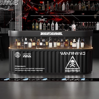 Comptoir de bar de style industriel, caisse enregistreuse, comptoir d'accueil commercial en fer forgé pour supermarché et bar à domicile