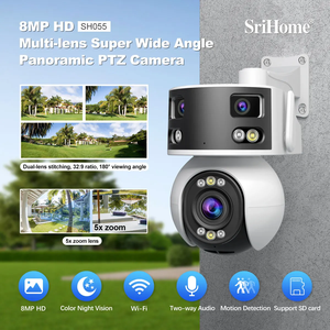 Cámara Inalámbrica Srihome Sh055 de 8MP con Triple Lente de 180 Grados, PTZ, IP, Tipo Domo, Zoom 5X, Detección Humanoide por IA, Seguridad para el Hogar, CCTV, Nube - Product Image 4