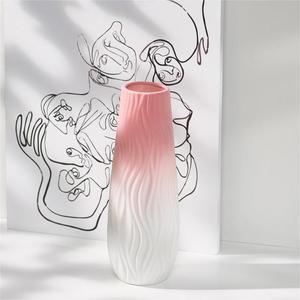 Jarrón de Cerámica Estilo Nórdico en Degradado Rosa Suave para Exhibición de Flores Secas, Decoración para Sala de Estar, Entrada y Hogar - Product Image 6