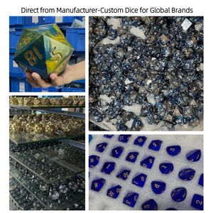 Dés DND bleu foncé à facettes, dés RPG en résine Abyss Prism 7 pièces, dés en résine tranchants fabriqués en usine - Product Image 6