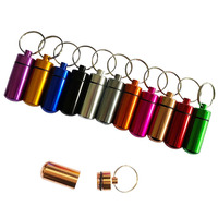 Boîte à pilules portable en aluminium, mini, pour voyage en plein air, avec logo personnalisé OEM, étanche, porte-médicaments, porte-clés pour le rangement des pilules