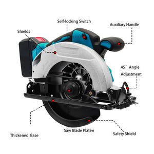 Scie circulaire électrique sans fil Km 13000 tr/min, outil de travail du bois sans balais alimenté par batterie - Product Image 5