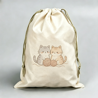 Sac de sport vierge en non-tissé avec cordon de serrage, personnalisable, motif dessin animé, recyclable, sac à dos à cordon, impression facile du logo, grande capacité, pour voyage et chaussures