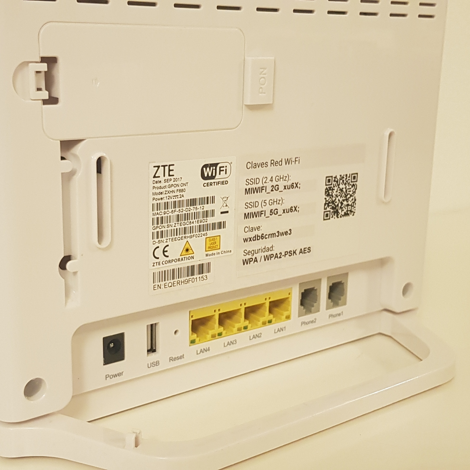 ZTE F680 GPON Dual Band Wifi Concurrent 11ac Advanced