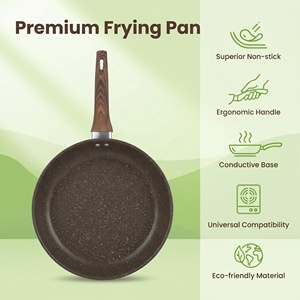 Wok en fonte pré-assaisonné 20/22/24/26/28/30 cm, poêle à frire antiadhésive compatible induction, durable et saine pour la cuisson - Product Image 1