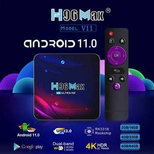 Véritable 4K pour Boîtier <span class=keywords><strong>IPTV</strong></span> H96Max RK3318 4 Go de RAM 32 Go de ROM, Téléchargement <span class=keywords><strong>Gratuit</strong></span> depuis le Play Store, Box Internet Intelligente H96MAX V11 - Product Image 3