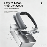 Nouveauté - Grande litière pour chat en acier inoxydable semi-fermée, anti-déversement, stable et durable