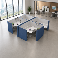 Poste de travail modulaire moderne à installation facile, absorption acoustique réglable, flexible pour bureaux et immeubles de bureaux