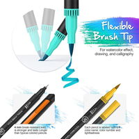 Juego de Rotuladores de Doble Punta de Alta Calidad, 72 Colores, Bolsa Suave, Solubles en Agua, Gran Capacidad, para Dibujo Artístico, Escritura Suave