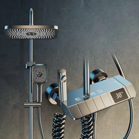 Système de douche de salle de bain à 4 fonctions Clés de piano numériques Ensemble de robinets de douche Pulvérisateur de bidet à main à 3 modes Motif de pulvérisation de pluie
