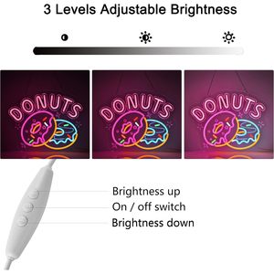 Donuts Letreros Neon LED dimmable USB powered ambient <b>light</b> store <b>window</b> decoration <b>light</b> street indicator <b>light</b> landscape <b>light</b> - Product Image 2