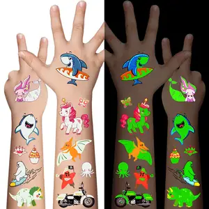 Gemischte Stile Glow In The Dark leuchtend vorübergehend für Jungen und Mädchen wasserdicht künstliches Minitattoo