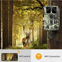 Caméra de chasse Wi-Fi, piège photo 48MP 4K, vision nocturne, caméra de surveillance de la faune en extérieur avec flash IR, étanche jusqu'à 30m
