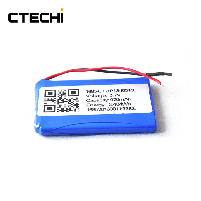 CTECHi OEM 3.7V Rechargeable Li Ion Polymer Battery 920mAh 1685 Cordless Phone Smart Remote Control Model 46345C