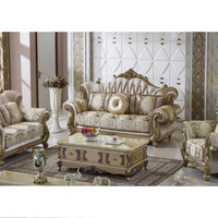 Canapés en tissu de luxe européens 1, 2 et 3 places, ensemble de canapés pour villa, mobilier de maison, canapés sectionnels classiques royaux en bois massif pour salon
