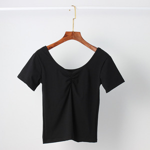 Ladies Blank Tee T Shirts Cotton V Neck T Shirt Women - Product Image 2