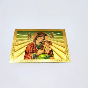 Religious Gold Foil Jesus Maria Stickers Christian Savior Maria Jesus Graffiti Sticker Decorative Waterproof Sticker