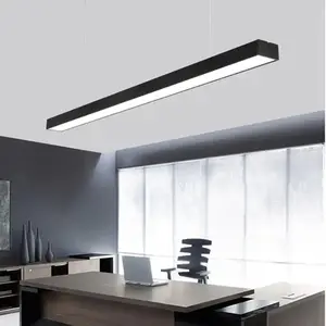 Sıcak satış Led doğrusal ışık siyah Metal süspansiyon avizeler lambalar dim ev ofis ışıkları