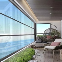 Autres fenêtres en aluminium à double coulisse verticale Fenêtre à levage automatique électrique motorisée Fenêtre de balcon