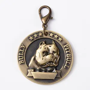 custom ID antique 3D metal pet supplies pendent charm bully dog tag