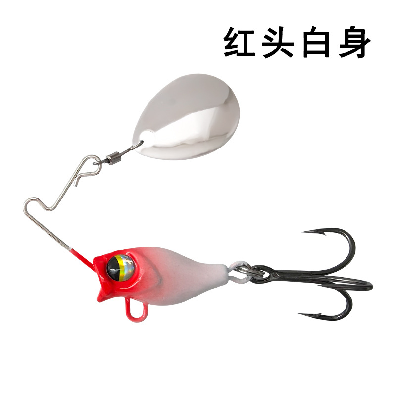 Cabeza roja y cuerpo blanco.