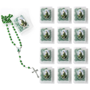 Tarjetas de Oración de <span class=keywords><strong>San</strong></span> <span class=keywords><strong>Judas</strong></span> <span class=keywords><strong>Tadeo</strong></span> con Juego de <span class=keywords><strong>Rosario</strong></span> Verde, Regalo Religioso Católico, Ideal para Devoción, Bautismo, Primera Comunión, 12 Uds. - Product Image 1