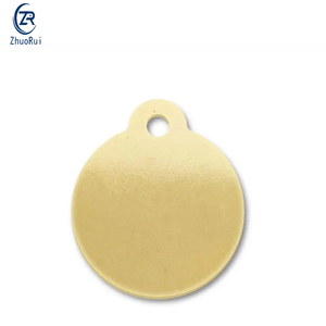 Placas de nombre de latón personalizadas en cualquier forma, etiquetas de perro de latón en blanco rectangulares redondas, logotipo grabado de latón macizo en blanco - Product Image 3