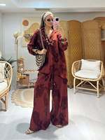 Ensemble Abaya Modeste Y296, Chemise Imprimée Paisley et Pantalon Large, Tenue Deux Pièces pour Femmes Musulmanes, Casual, Élégant, à Porter au Quotidien