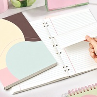 Carnet à spirales A4 marron à feuilles mobiles, pages intérieures personnalisées, agenda de bureau et scolaire
